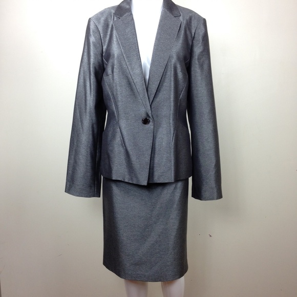 Calvin Klein Dresses & Skirts - Calvin Klein Steel Gray Skirt Pencil Suit Sz 12